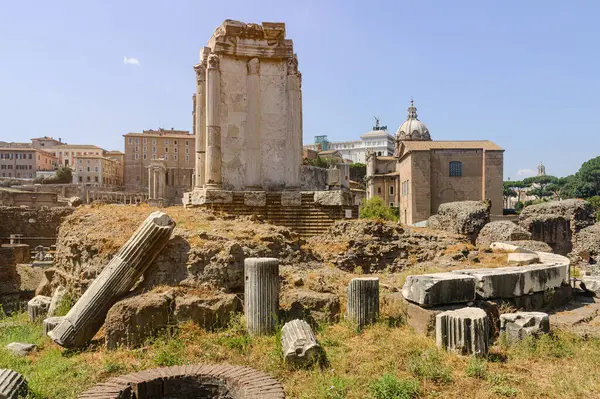 stock image View of the Temple of Vesta in the Republican Forum in Rome