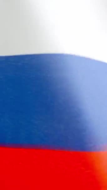 Vertikální Zpomalení Videa Studiu Ruské Vlajky Mávající Větrem — Stock video