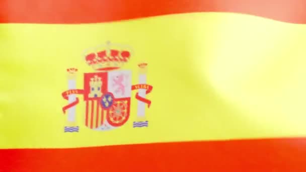 Lambat Gerak Video Studio Bendera Nasional Spanyol Melambaikan Tangan Oleh — Stok Video