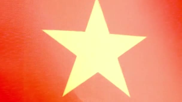 Vídeo Cámara Lenta Estudio Una Bandera Nacional Vietnamita Ondeando Por — Vídeos de Stock