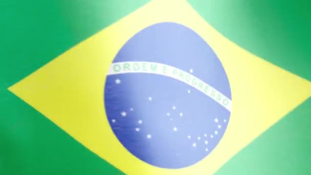Vídeo Cámara Lenta Estudio Una Bandera Nacional Brasileña Ondeando Por — Vídeos de Stock