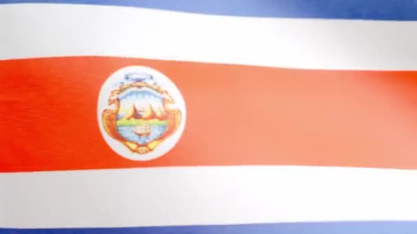 Zeitlupenvideo Studio Einer Costa Ricanischen Nationalflagge Die Wind Weht — Stockvideo