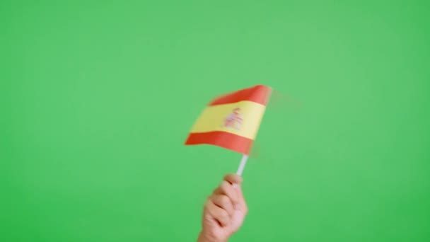 크로마와 스튜디오에서 비디오 측면에서 스페인의 국기의 페넌트 웨이브 — 비디오