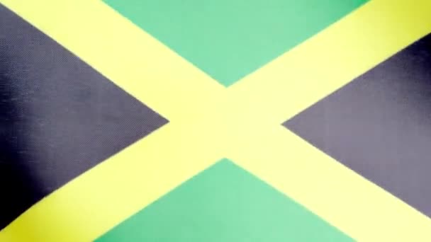 Vídeo Cámara Lenta Estudio Una Bandera Nacional Jamaicana Ondeando Por — Vídeo de stock