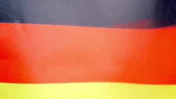 Slow Motion Video Studio Tysk Flagga Viftar Med Vinden — Stockvideo