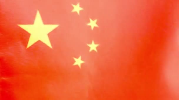 Vídeo Cámara Lenta Estudio Una Bandera Nacional China Ondeando Por — Vídeos de Stock