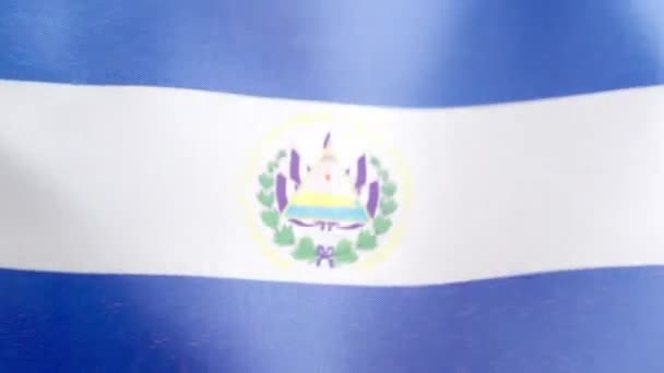 Powolny Film Studiu Salwadorskiej Flagi Narodowej Machającej Wiatrem — Wideo stockowe