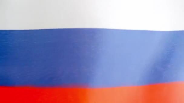 Zpomalené Video Studiu Ruské Národní Vlajky Vlnící Větrem — Stock video