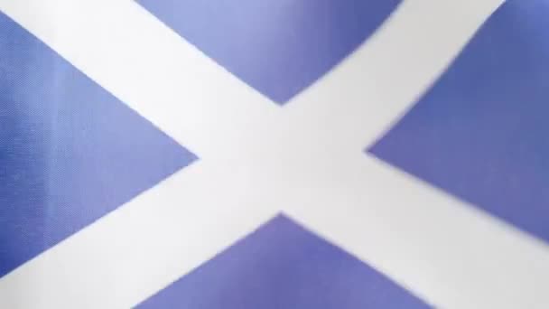 Slow Motion Video Studio Scottish National Flag Waving Wind — Stock Video