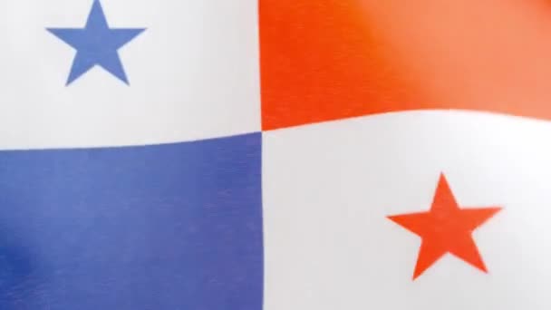 Slow Motion Video Studio Panamansk Nationell Flagga Viftar Med Vinden — Stockvideo