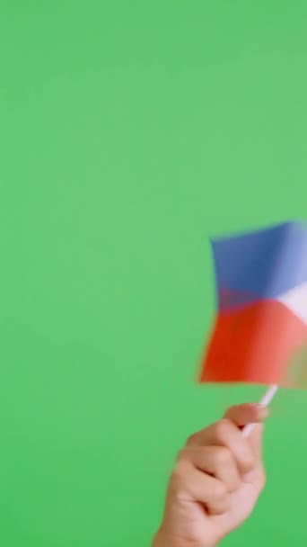 Медленное Видео Студии Хромой Руки Размахивающей Вымпелом Национального Флага Филиппин — стоковое видео
