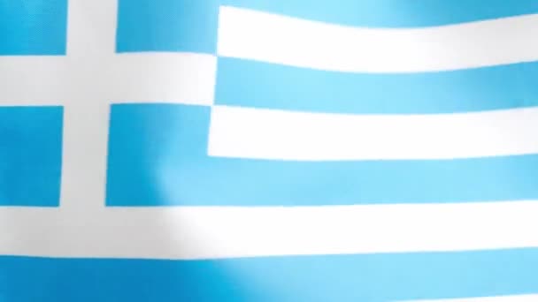 Zpomalené Video Studiu Řecké Národní Vlajky Vlnící Větrem — Stock video