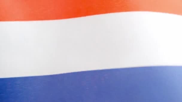Vídeo Cámara Lenta Estudio Una Bandera Nacional Holandesa Ondeando Por — Vídeos de Stock