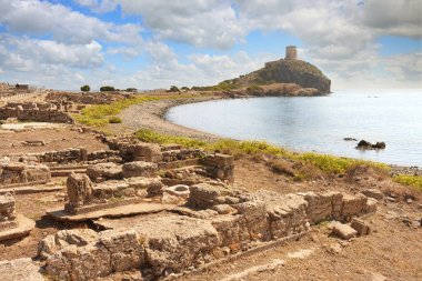 Antik Fenike şehri Nora 'nın fotoğrafı. Sardunya, İtalya