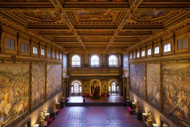 Floransa, İtalya, 6 Ocak 2024 Beş Yüzler Salonu. Palazzo Vecchio 'da. Floransa
