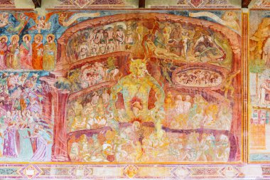 Pisa, İtalya, 2 Ocak 2024: Pisa Mezarlığındaki Son Hüküm Freski 'nde Mahkûmlar