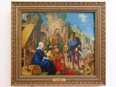 Floransa, İtalya, 4 Ocak 2024: Büyücüye Tapma. Albrecht Durer