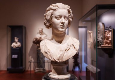 Floransa, İtalya, 6 Ocak 2024: Constanza Bonucelli, Bonarelli. Bernini. Bargello Müzesi
