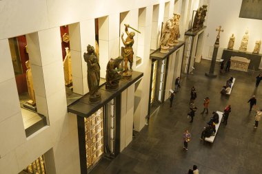 Florence, Italy, January 5, 2024: Interior of the Museum of the work of the Duomo with the original doors of the Florence Baptistery clipart