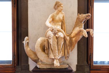 Florence, Italy, January 4, 2024: Nereid on a sea horse, so called Galatea. Uffizi Gallery, Florence clipart