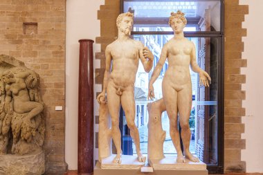 Floransa, İtalya, 6 Ocak 2024: Adem ve Havva. Baccio Bandinelli. Bargello Müzesi