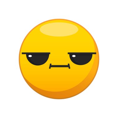 Sıkılmış yüzün vektör çizimi. Emoji, biraz konuşalım..