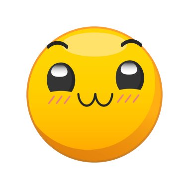 Şirin yüzün vektör çizimi. Emoji, biraz konuşalım..