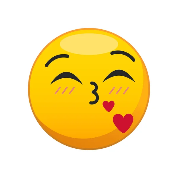 Ilustração Vetorial Rosto Beijando Emoji Para Uma Conversa —  Vetores de Stock