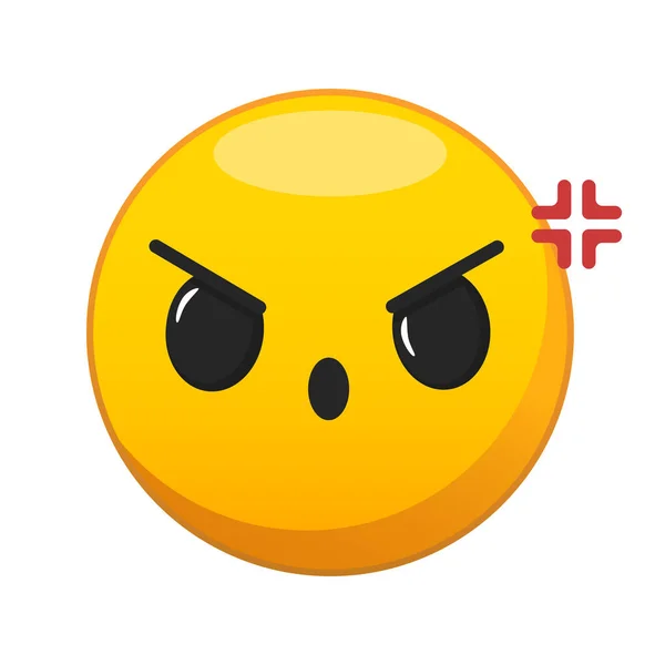 Illustration Grumpy Face Emoji Chat — Stock Vector