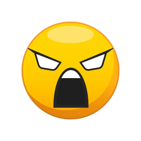Öfkeli Yüz Tasviri Emoji Biraz Konuşalım — Stok Vektör