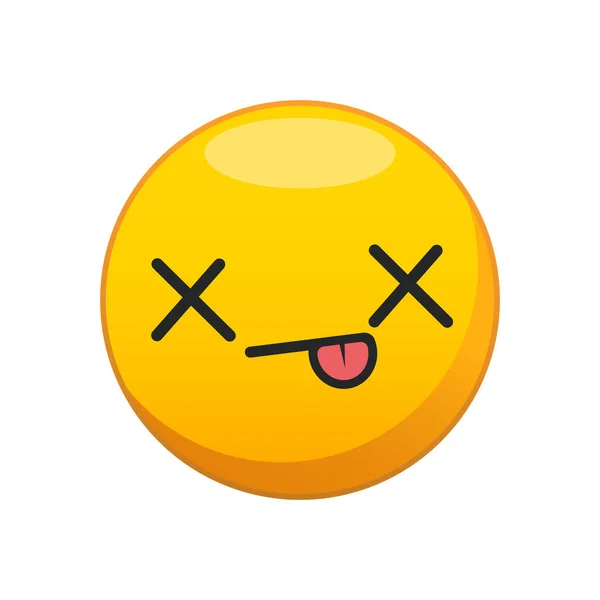 Vektorillustration Des Toten Gesichts Emoji Für Einen Chat — Stockvektor