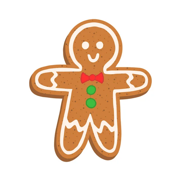 Vector Llustration Sweet Gingerbread Man Sweet Cookie — Stock Vector