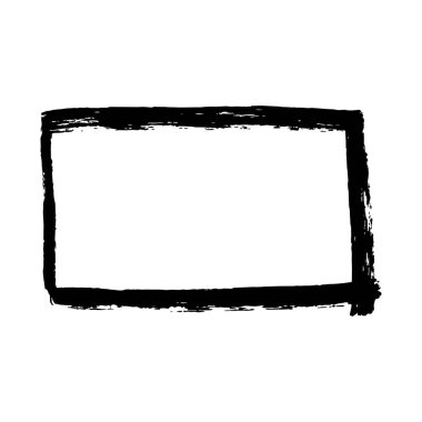 Dikdörtgen kenarın vektör çizimi. Grunge mürekkep dokusu.