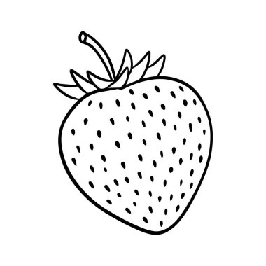 Elle çizilmiş bir çileğin vektör çizimi.