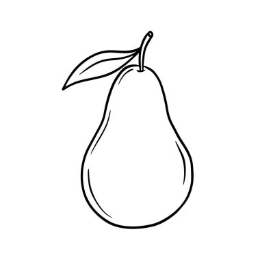Elle çizilmiş bir armudun vektör çizimi.
