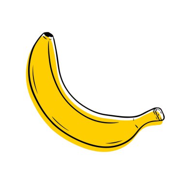 Olgun bir muzun kontur biçimindeki vektör çizimi.