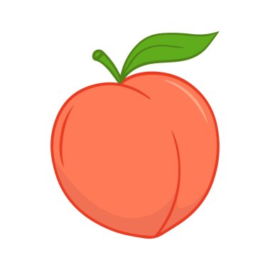 Vector illustration of ripe peach in bright colors.