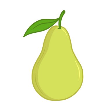 Vector illustration of ripe pear in bright colors.