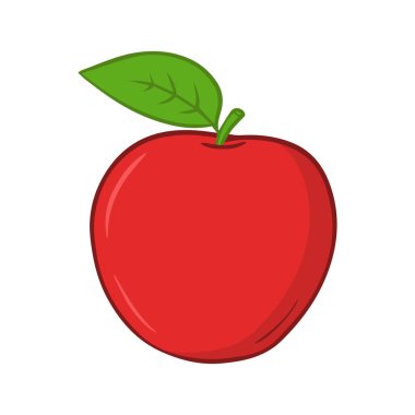 Vector illustration of ripe red apple in bright colors.