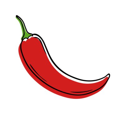 Doğrusal bir biber peperinin vektör illüstrasyonu.