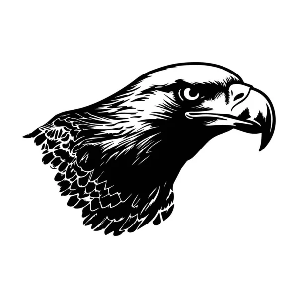 Ілюстрація Голови Орла Чорно Білому Стилі Векторні — стоковий вектор
