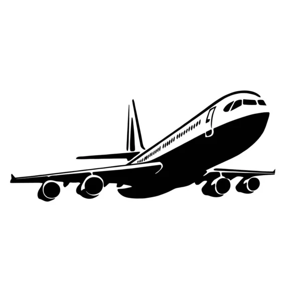 Ilustrace Letadla Černobílém Stylu Vektor — Stockový vektor
