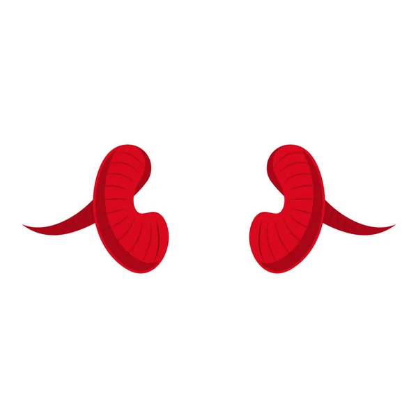 Illustration Curved Red Devil Horns — Stock Vector