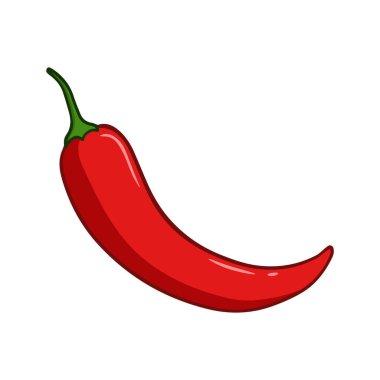 Çizgi film tarzında acı biberin vektör çizimi.