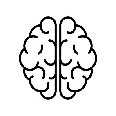 İnsan beyni simgesi ana hatlarda.