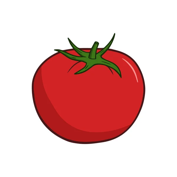 Wektor Ilustracja Czerwonego Dojrzałego Pomidora Stylu Kreskówki — Wektor stockowy