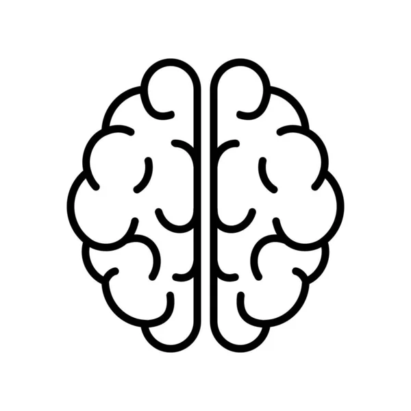 人脑图标的轮廓风格 — 图库矢量图片