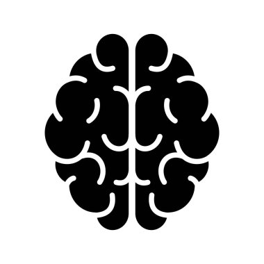 insan beyni düz stil simgesi.