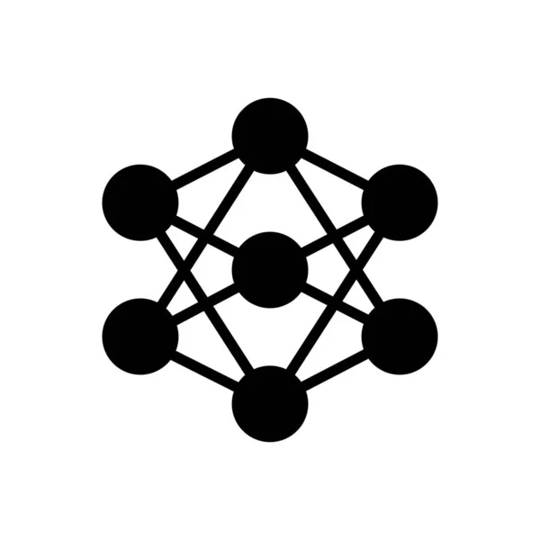 Neurala Nätverk Ikon Platt Stil — Stock vektor