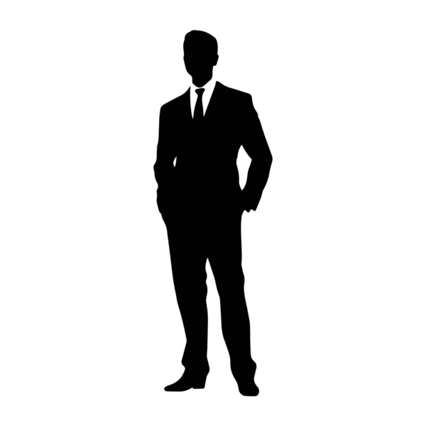 Illustration Man Suit Silhouette — Stock Vector